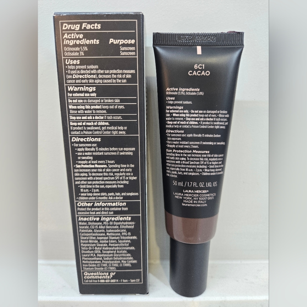 New Laura Mercier Tinted Moisturizer. CACAO 6C1. Dark Complexion Friendly. - Picture 2 of 5